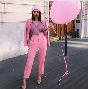 Zara 2 Piece Pink Blazer and Pants Set